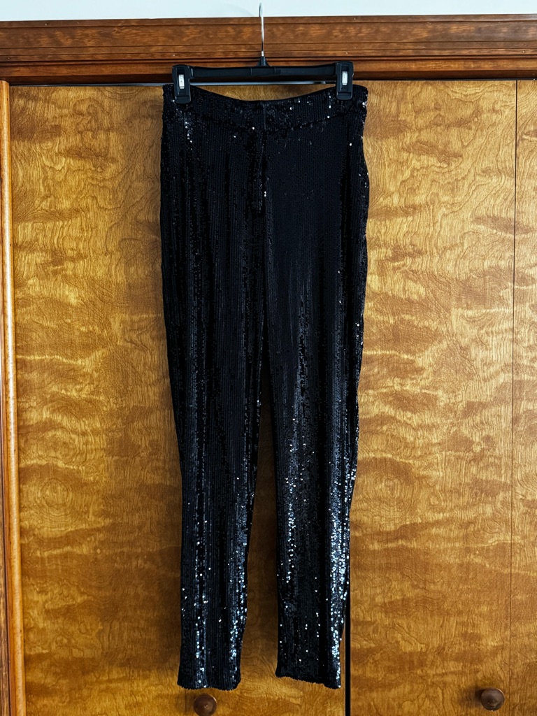 Express Black Sequin Pants Size Small
